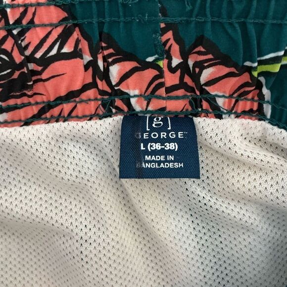 George Green and Yellow Swim Trunks Vibrant Tropical Design -L, NWT - Picture 4 of 5